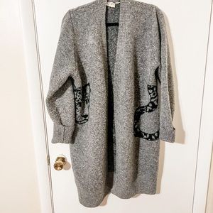 Grey tiger wool cardigan